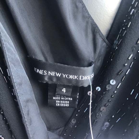 NWT Black Beaded Silk Maxi - Picture 4 of 5